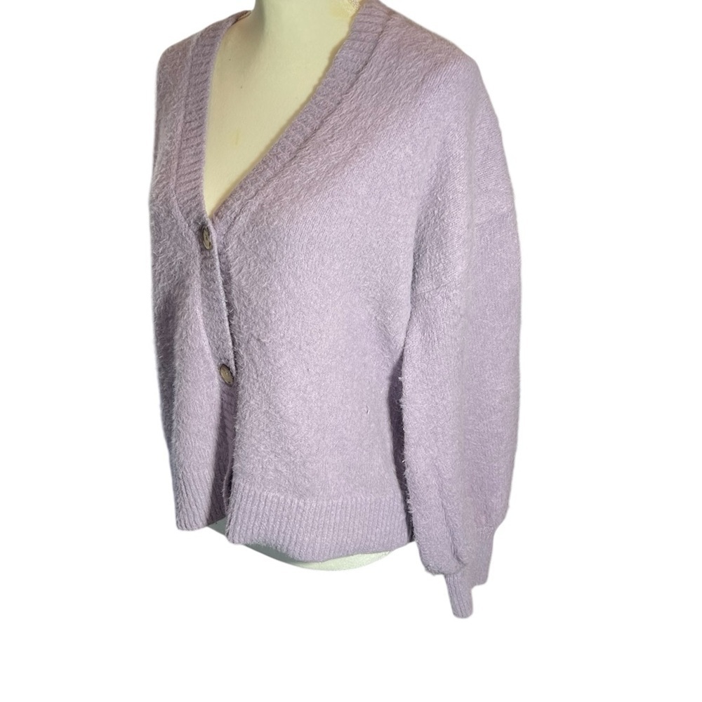 Joie Balloon Sleeve Lilac Cardigan Size M - Picture 4 of 9